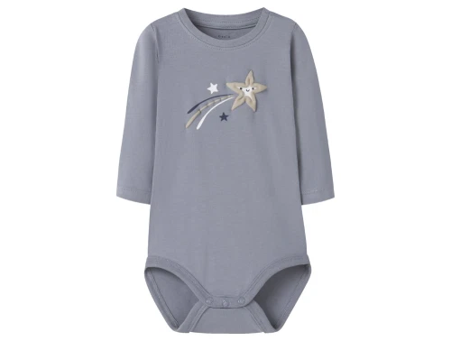 name it baby body i grå tradewinds med stjerneprint