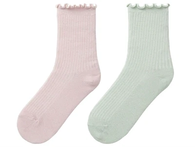 Name It parfait pink/silt green glitter strømper (2-pak)