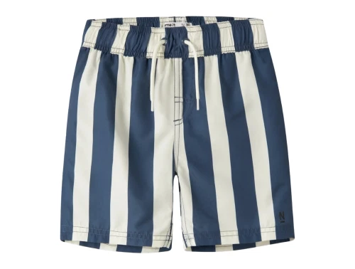 Name It badeshorts blå og råhvid med striber