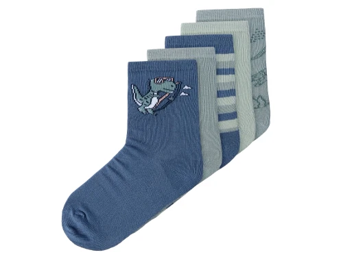 sokker fra Name It i blå og grønne nuancer med dinosaurmotiv