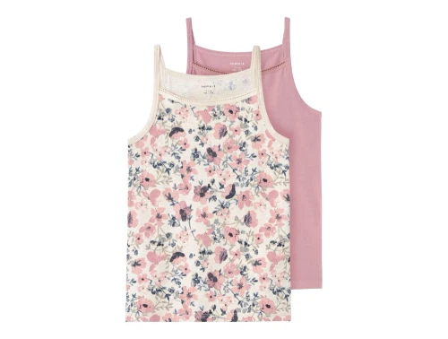 Name It strop top i rosa 2 pak med blomsterprint