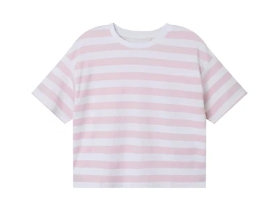 Name It parfait pink stribet short boxy top