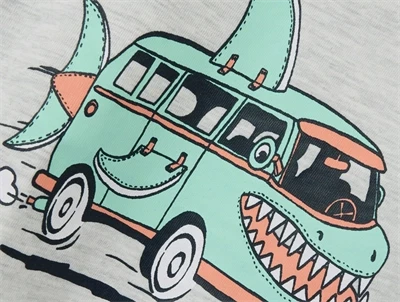 Name It light grey melange shark bus t-shirt