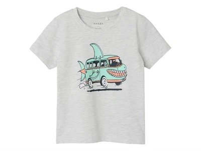 Name It light grey melange shark bus t-shirt