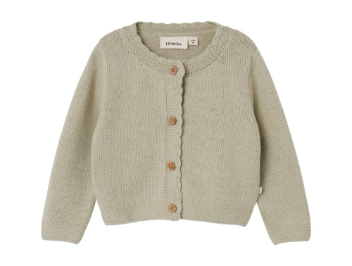 Lil Atelier moss gray strikcardigan