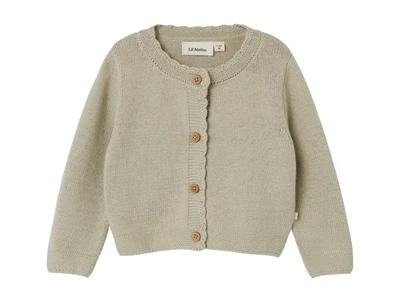 Lil Atelier moss gray strikcardigan