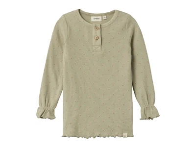 Lil Atelier moss gray blomstret top
