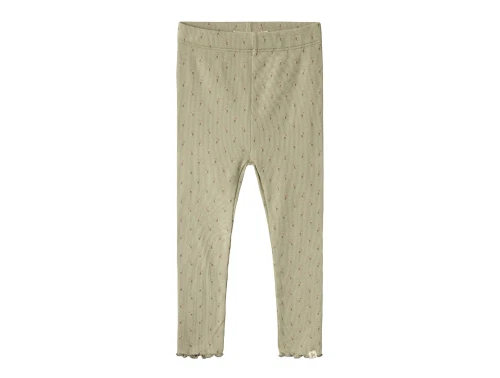 Lil Atelier moss gray blomstret legging