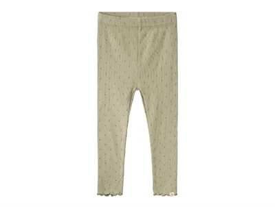 Lil Atelier moss gray blomstret legging