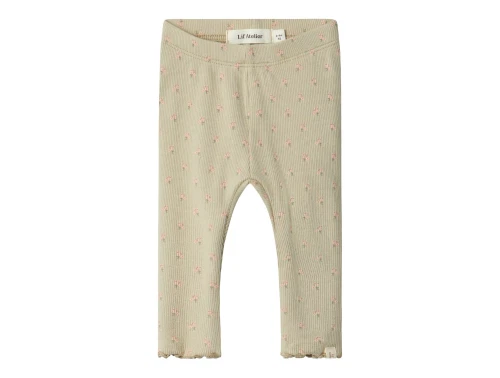 Lil Atelier moss gray blomstret legging