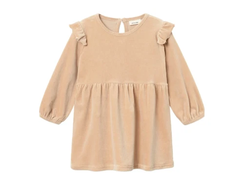 Lil Atelier nougat velour kjole