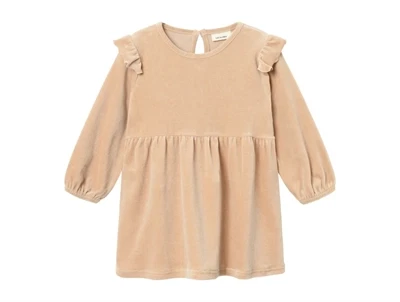 Lil Atelier nougat velour kjole