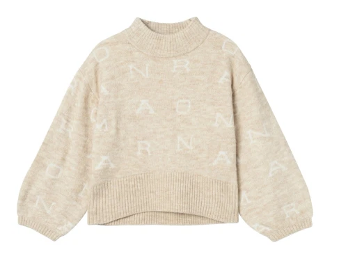 Name It humus melange oversize striktrøje