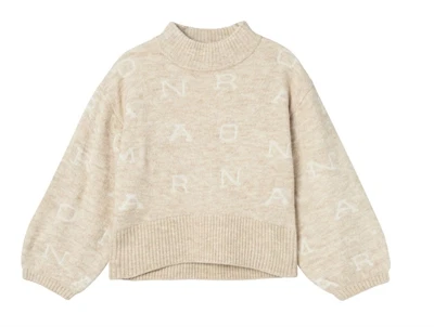 Name It humus melange oversize striktrøje