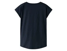 name it t-shirt i mørkeblå uden print, set bagfra