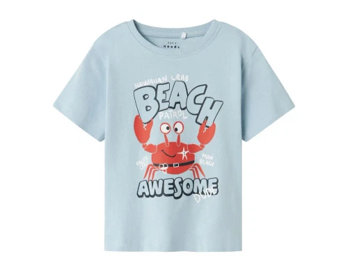 t-shirt fra Name It i lyseblå med krabbe-print