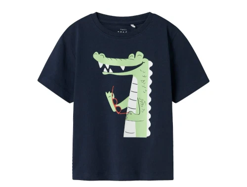 t-shirt fra Name It i navy med alligator-print