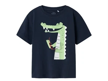 t-shirt fra Name It i navy med alligator-print
