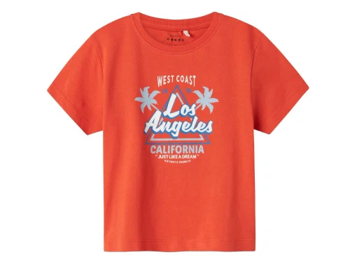 t-shirt fra Name It i paprika med LA-print