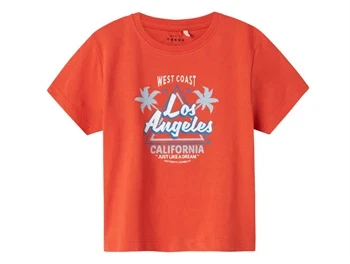 t-shirt fra Name It i paprika med LA-print