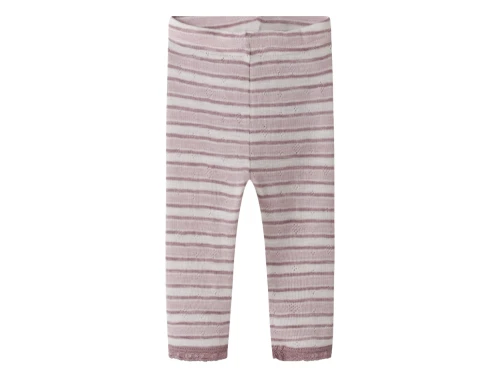 Name It leggings i snow white med rosa striber og hulmønster