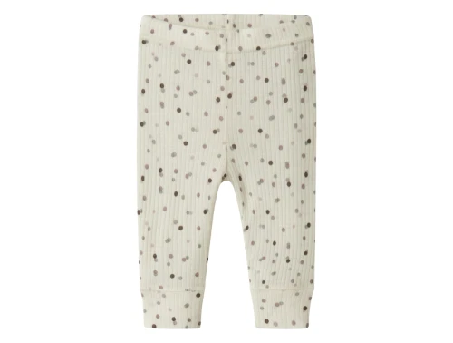 Name It merinould leggings i råhvid nuance med prikker