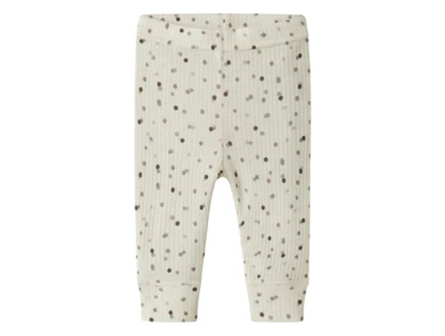 Name It merinould leggings i råhvid nuance med prikker