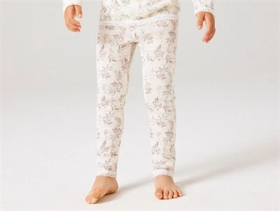 Name It merinould leggings i råhvid nuance med blomsterprint