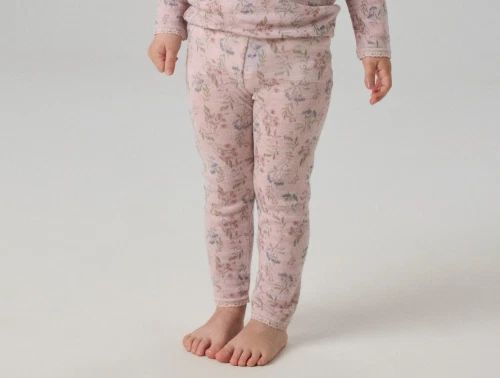 Name It merinould leggings i lilla nuance med blomsterprint