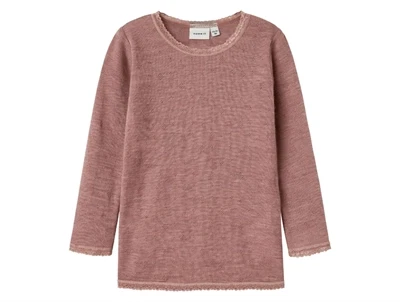 Name It uld bluse i antler merinould med hulmønster