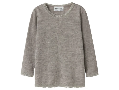 Name It uld bluse i satellite merinould med hulmønster