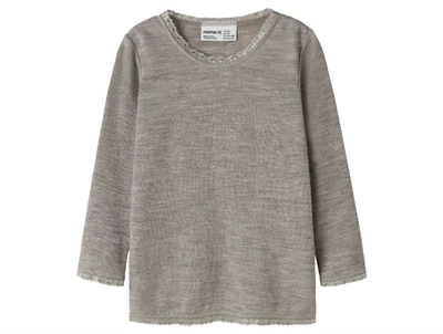 Name It uld bluse i satellite merinould med hulmønster