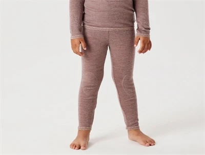 Name It leggings i antler støvet violet nuance i merinould på barn