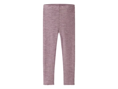 Name It merinould leggings i lilla nuance med hulmønster