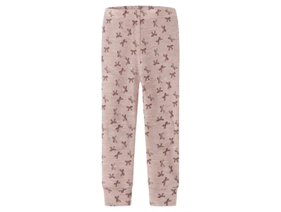 Name It leggings i shadow gray merinould rib med sløjfeprint set forfra