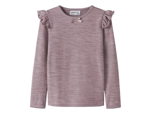 Name It bluse i lilla nuance toadstool med flæsedetaljer