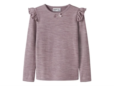 Name It bluse i lilla nuance toadstool med flæsedetaljer