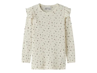 Name It bluse i råhvid nuance snow white med prikprint