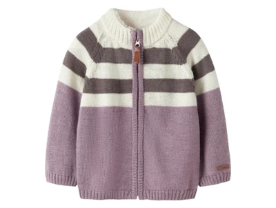 Name It merinould strikcardigan med høj hals toadstool
