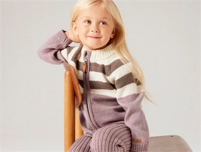 Name It strikcardigan i lilla nuance toadstool med striber