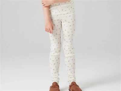 Name It merinould leggings snow white small flowers set på model