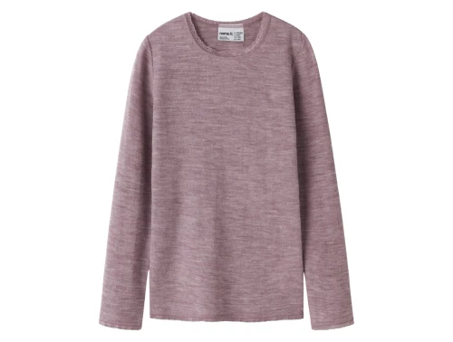 Name It merinould bluse i støvet lilla nuance med hulmønster