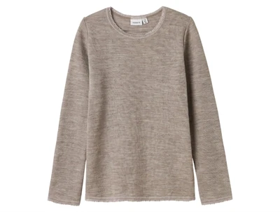 Name It t-shirt satellite med hulmønster og blondekant