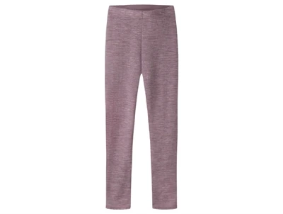 Name It merinould leggings i støvet lilla nuance med blondekant