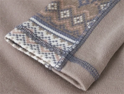 Name It Kids uldbluse grå-brun satellite sne mønster detalje