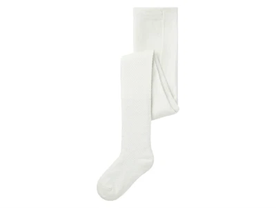 Name It strømpebukser i snow white nuance med uld set forfra