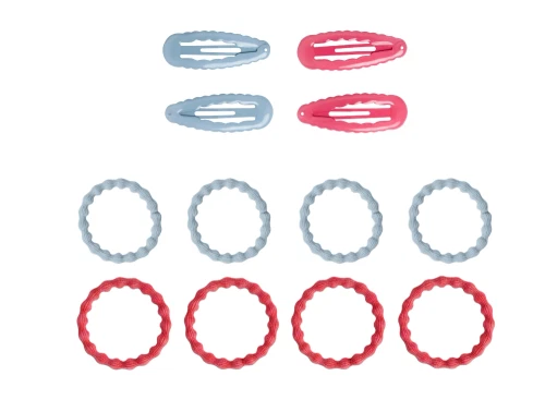 Name It håraccessories med spænder og elastikker i blå og pink nuancer