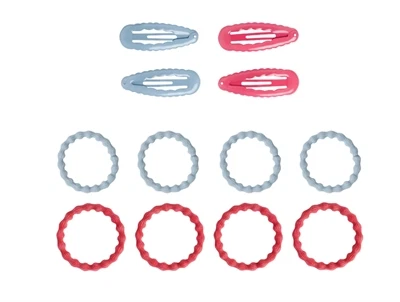 Name It håraccessories med spænder og elastikker i blå og pink nuancer