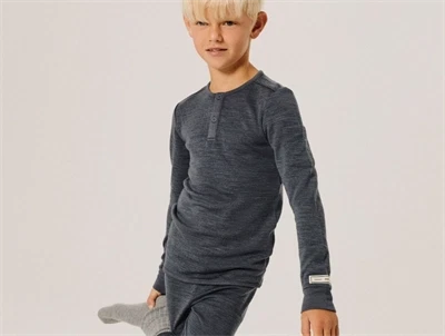 Name It bluse i mørkeblå uld med knapper forfra