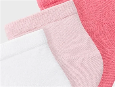 Name It bright white/parfait pink/camellia rose footie strømper (6-pak)